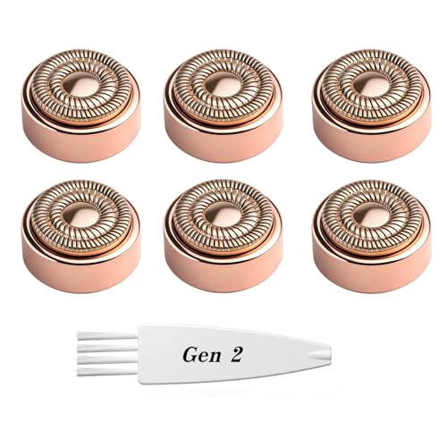 6 Pack Replacement Heads Gen 2 Compatible with Flawless Facial Hair Remover, Replacement Blades Heads Compatible with Finishing Touch Flawless Hair Removal Generation 2