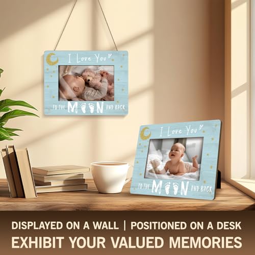 Love You To The Moon And Back Picture Frame - 4x6 Inch Wood Display