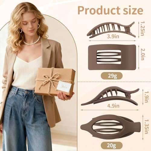 8-Pack Matte French Flat Hair Clips for All Hair Types