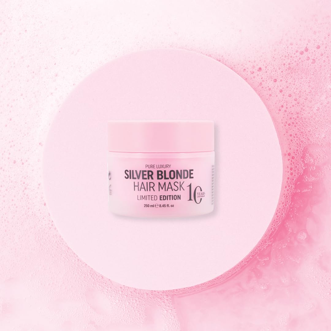 RICH Pure Luxury Silver Blonde Hair Mask - Purple Hair Treatment for Blonde, Platinum, Bleached, Silver, Gray, Ash & Brassy Hair - No Yellow Tones - 8.45 Oz