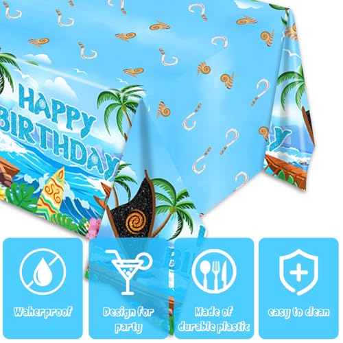 Ocean-Themed Tablecloth Set for Kids Birthday Parties - 2 Pcs