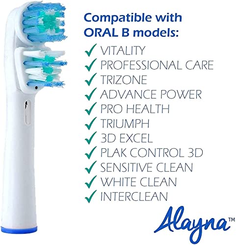 Alayna Replacement Electric Toothbrush Heads for Oral B - Pack of 8