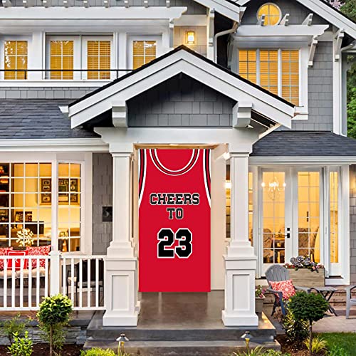 23rd Birthday Basketball Banner - Red Sports Theme Decor
