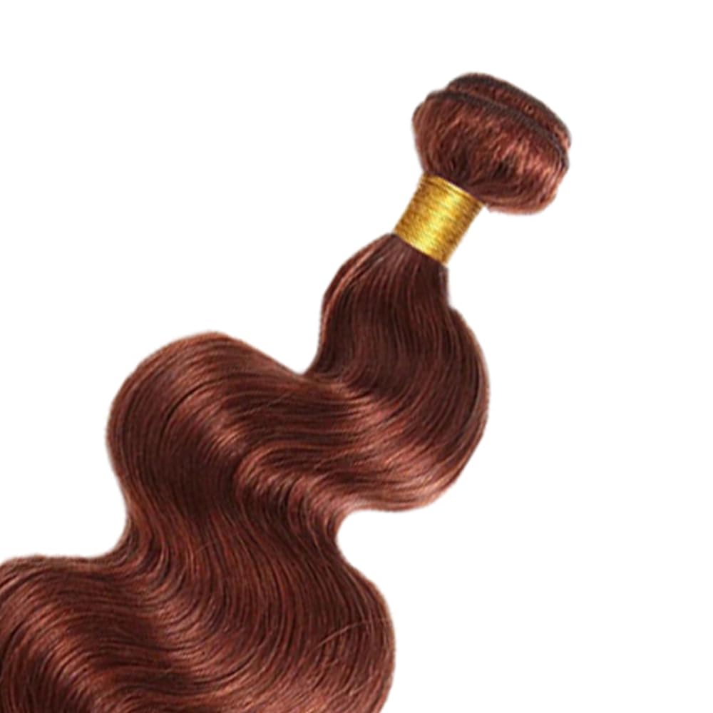 34 Inch Color 33 Bundles Human Hair Auburn Body Wave Bundles Peruvian Virgin Remy Hair Extensions Huxowax Double Weft Copper Red Body Wave Bundle 100g