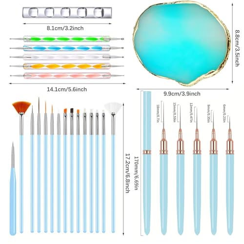 27-Piece Nail Art Brush & Dotting Tool Kit with Palette