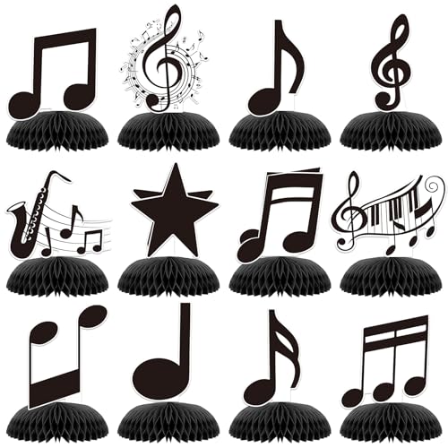 Music Notes Honeycomb Centerpieces | 12 Pack Party Decorations