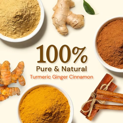 Turmeric Ginger Cinnamon Herbal Tea Bags - 120 Count, Caffeine-Free