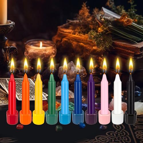 10 Pack Unscented White Mini Taper Candles - 4 Inch for Rituals