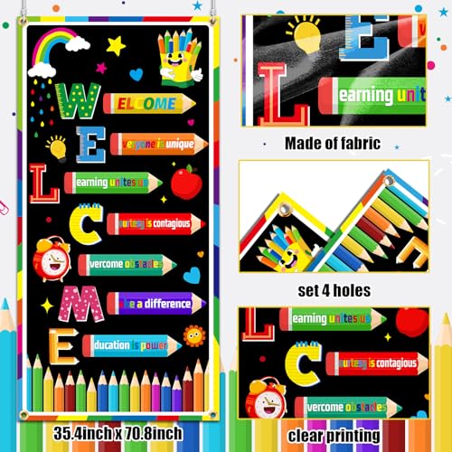 Welcome Back to School Banner - Large Classroom Door Cover 71x43 inches