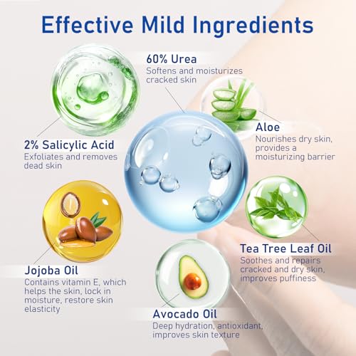 60% Urea Foot Cream with Salicylic Acid - Deep Moisturizing for Cracked Skin