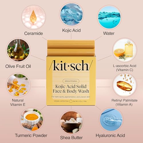 Kitsch Kojic Acid & Turmeric Soap Bar - Brightening Hydrating 4 oz