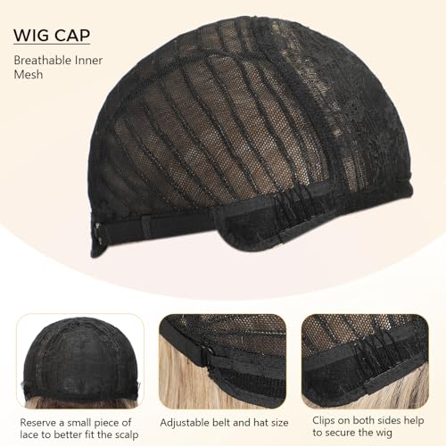 Wig with Bangs Long curly wavy Wigs for Women 26IN