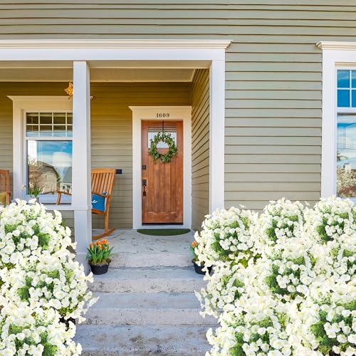 12 Bundles of UV Resistant Faux Morning Glory Flowers for Outdoor Decoration