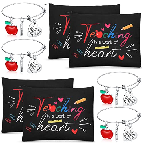MTLEE Teacher Gift Set - 4 Cosmetic Bags & 4 Bracelets: A Work of Heart