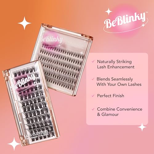 BeBlinky False Eyelash Extension Kit - 120 Wispy Lash Clusters, 9mm-16mm