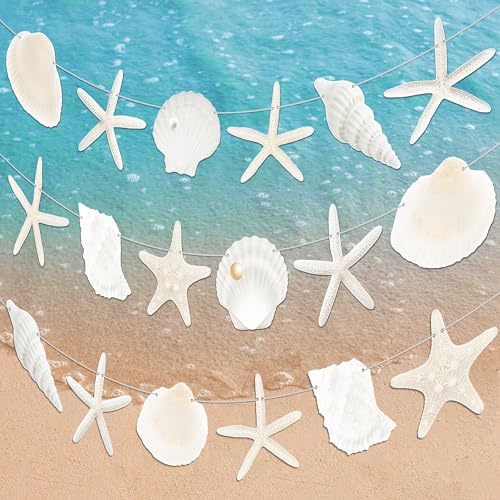 Beach Seashell Party Banners - Set of 3 Coastal Decorations