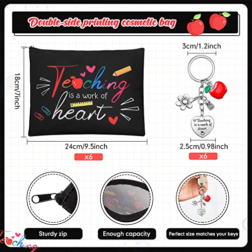 Sureio Black Teacher Gifts Makeup Bags & Keychains Set - Fresh Style
