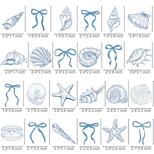 24PCS Starfish & Seashell Cupcake Toppers - Ocean Party Decorations
