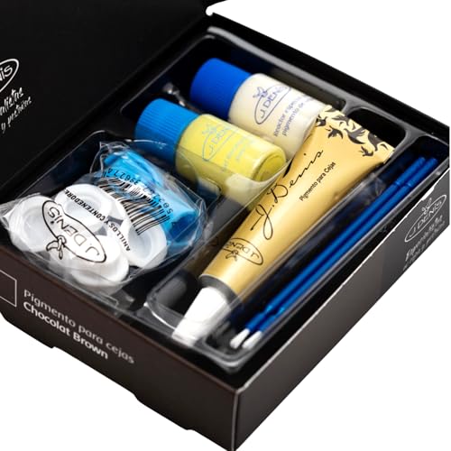 J Denis Eyebrow Pigment Kit - Chocolate Tint for Defined Brows 8g Set