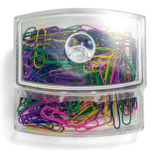 Officemate Self-Dispensing Paper Clip Holder with 250 Assorted Clips