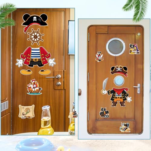 19 Pcs Pirate Cruise Door Decorations Set - Fun Magnetic Decor