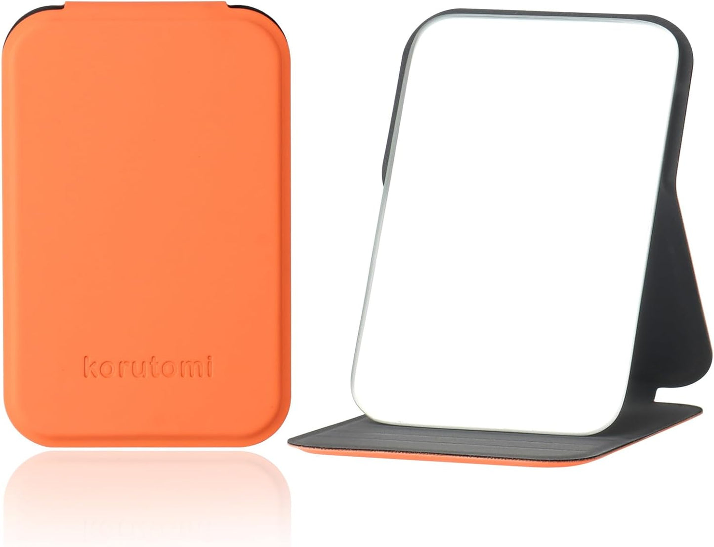 Travel Makeup Mirror - Ultrathin Portable Handheld Compact | Ideal for Camping, Home, Office - Orange
