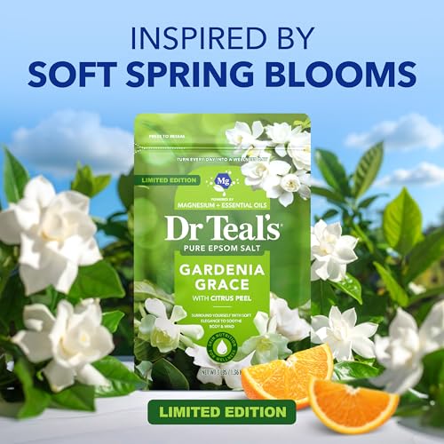 Dr Teal's Gardenia Grace Epsom Salt, 3 lbs - Stress Relief & Relaxation