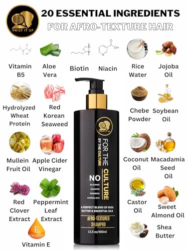 Twist It Up Sulfate-Free Curly Hair Shampoo with Natural Ingredients for Afro & Wavy Hair