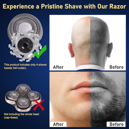 4-Pack Replacement Blades for Skull Shaver Pitbull Pro & Palm Shavers
