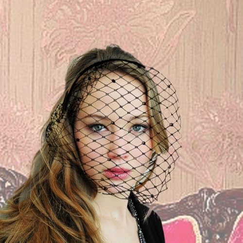 1920s Mesh Veil Headband Fascinator Hat for Women