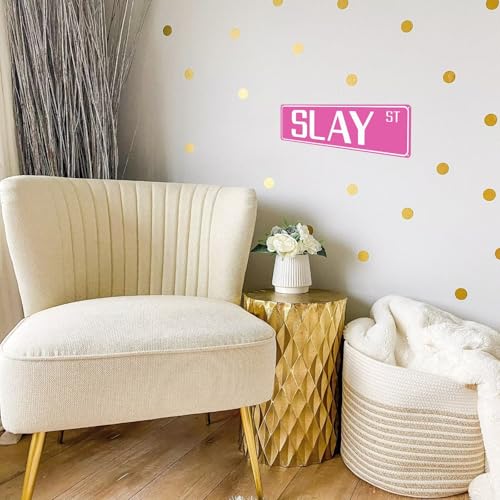 Funny Pink Street Sign Wall Decor - 16" x 4" for Teen Rooms