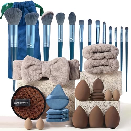 33-Piece Professional Makeup Brush Set - Premium Synthetic Face & Eye Tools