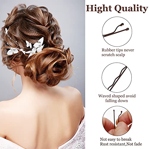 Laicky 200 Count Brown Bobby Pins - Durable Hairpins for All Hair Types