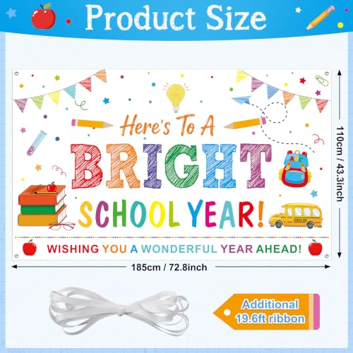 Here's to A Bright School Year Backdrop - 73x44 Inch Photo Background