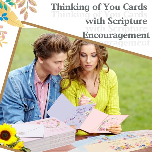 Motiskyy 24 Pack Religious Thinking of You Cards with Envelopes