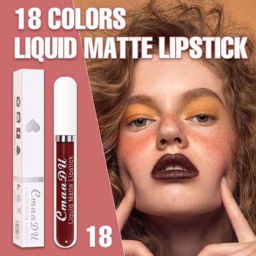 evpct 18 Colors Matte Liquid Lipstick Set - Long Lasting & Waterproof