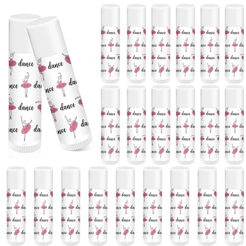 Dansib 24 Pack Dance Themed Lip Balms for Girls - Ballet Party Favors
