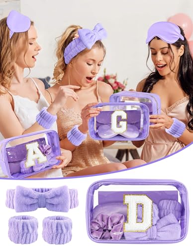 Initial Makeup Bag Spa Gift Set - Personalized Party Favors for Women