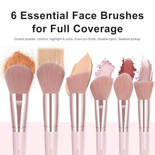 MAANGE 30-Piece Professional Makeup Brush Set with Case - Soft Synthetic Brushes for Flawless Application