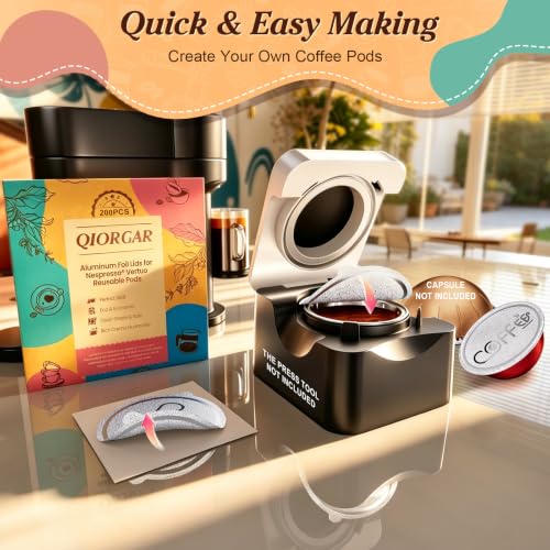 Reusable Foil Lids for Nespresso Vertuo Pods - 100 Pack