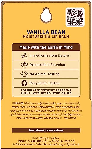 Burt's Bees Vanilla Bean Lip Balm - 2 Pack, 0.15 oz Each
