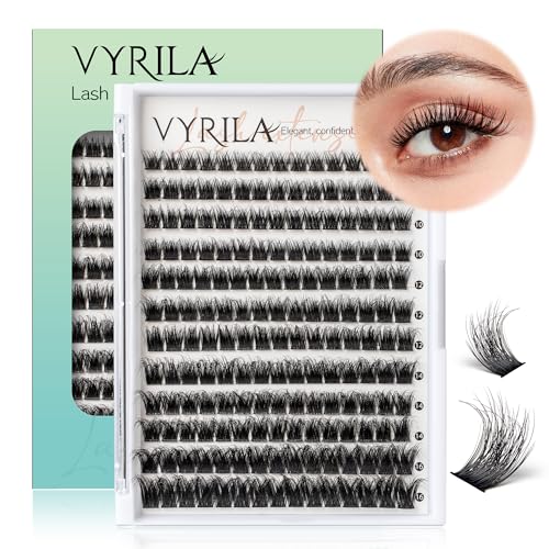VYRILA 0.05mm Ultra-Fine Silk PBT Lash Clusters D Curl 8-16mm Mix - Lushy D