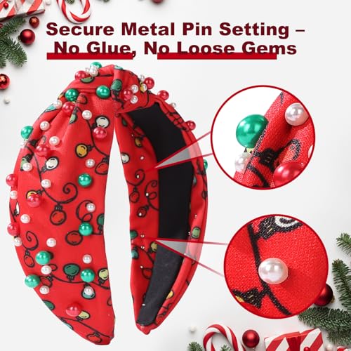Winthrop 2-Pack Christmas Light String Headband with Rhinestone Crystals