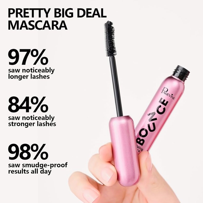 Waterproof Mascara - Volumizing & Lengthening Eye Makeup | Smudge-Proof, Long-Lasting, Blackest Black