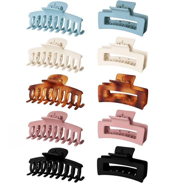 10 Pack 3.5 Inch Hair Claw Clips for Women - Non-Slip Hold