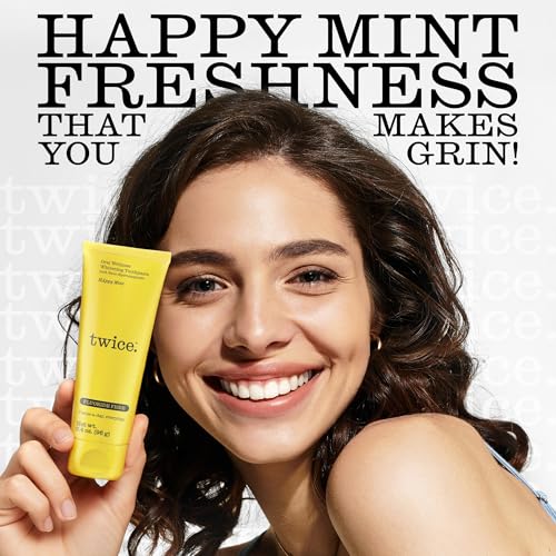 TWICE Nano Hydroxyapatite Whitening Toothpaste - 5% Fluoride-Free, Vegan, 3.4oz