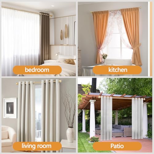 Gold Heavy Duty 1-Inch Adjustable Curtain Rod, 32-60 Inch