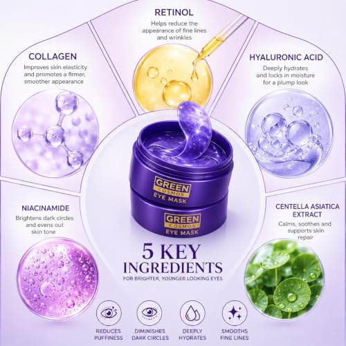 Green Cosmos Retinol & Collagen Hydrogel Under Eye Patches - 60 Pack