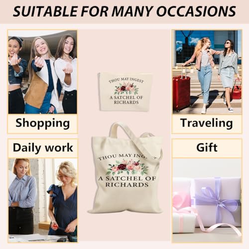 Richards 835 Funny Sarcastic Canvas Tote & Cosmetic Bag Set for Women - Versatile Gift