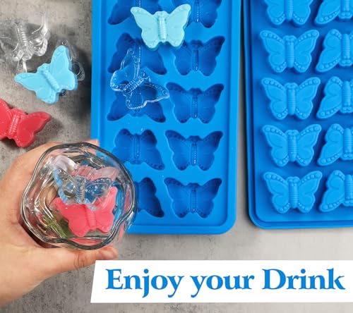 Webake Butterfly Silicone Mold - 10-Cavity 3D Ice Cube & Chocolate Maker